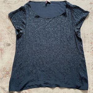 Calypso St. Barth Navy Sequin Top